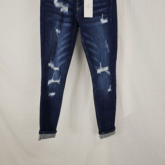 Jelly Jeans-Mid Rise Distressed Cuffed SkinnyWomen's Size 1 Nwt - Picture 9 of 10